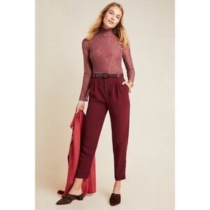 Anthropologie Sasha Button-Fly Tapered Trousers
